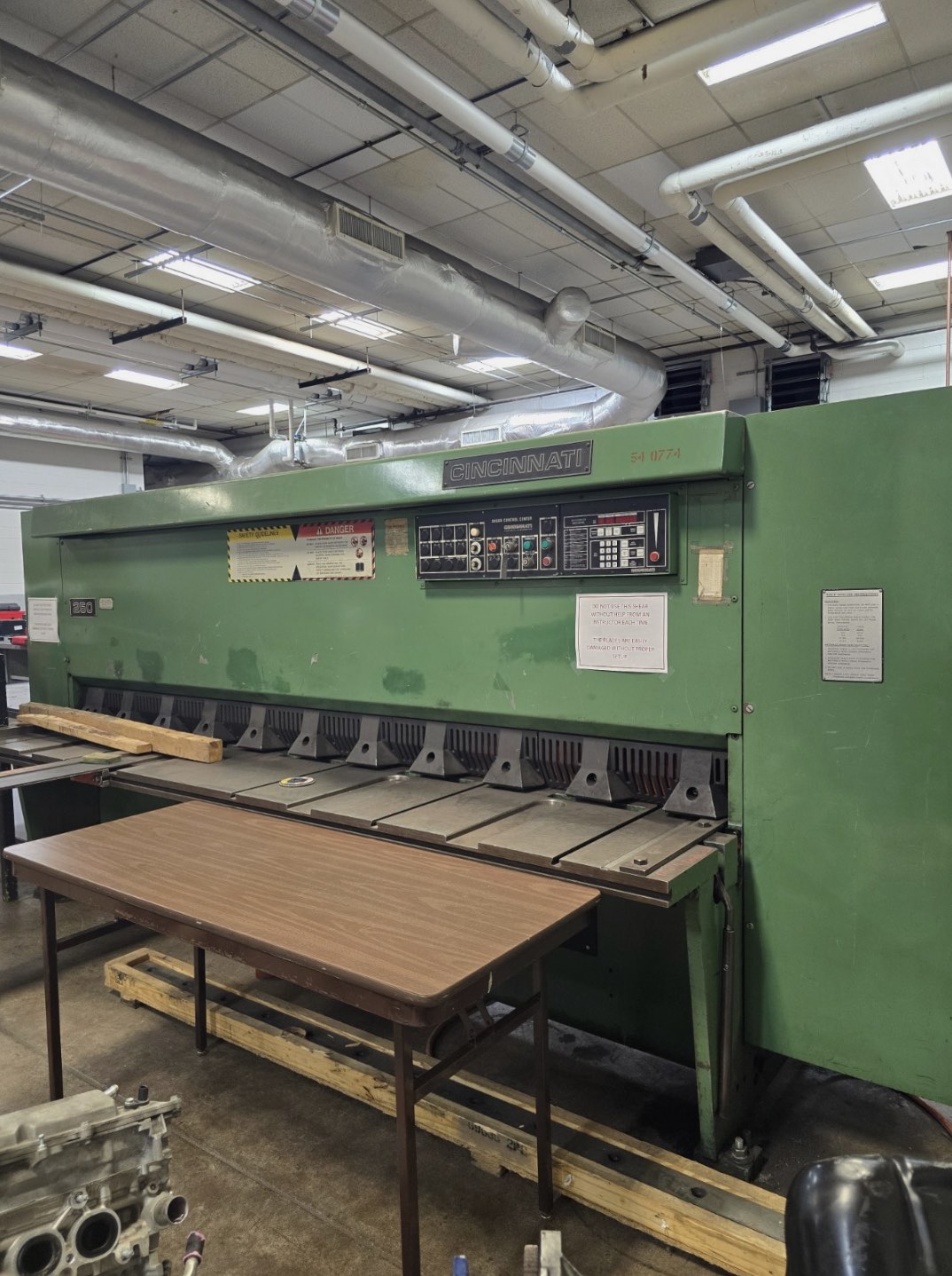 1/4” X 10’  Cincinnati  Hydraulic Shear